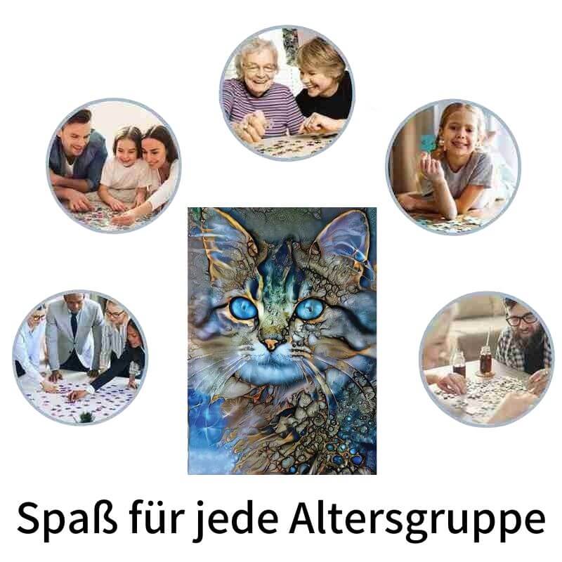 Blaue Augen Katze - Einzigartiges Holzpuzzle für Katzenliebhaber